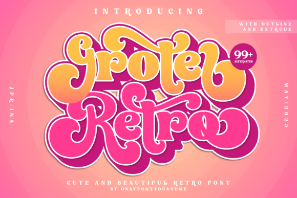 Groter Retro: The Bold Script Font for Distinctive Brand Identity