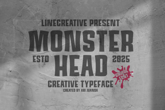Monster Head Typeface: Bold Display Font for Handmade Branding