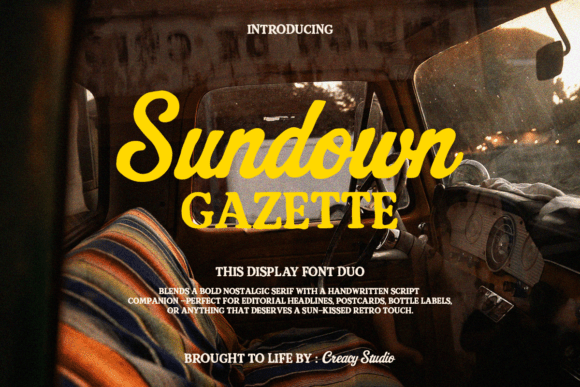 Sundown Gazette Duo: The Premium Display Font for Viral Campaigns