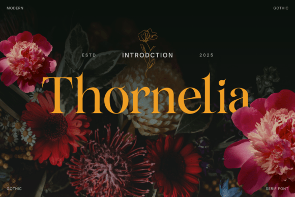 Thornelia Typeface: A Modern Gothic Serif for Bold Brand Identity