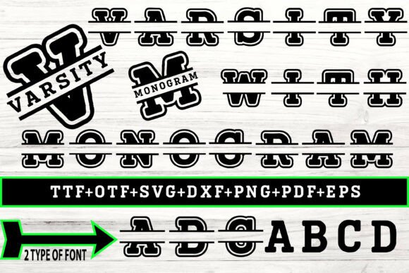 Varsity with Monogram: Bold Collegiate Type for Brand Identity